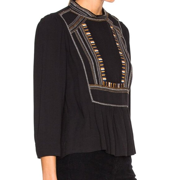 Isabel Marant Etoile Cerza Embroidered Crepe Size XS - Picture 10 of 11